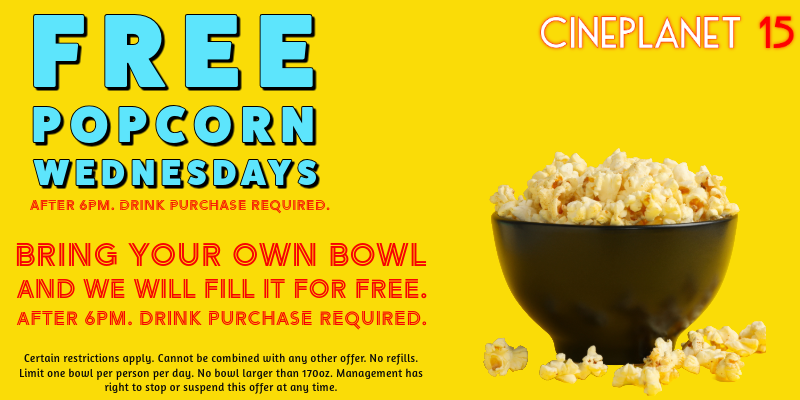 Free Popcorn Wednesdays!